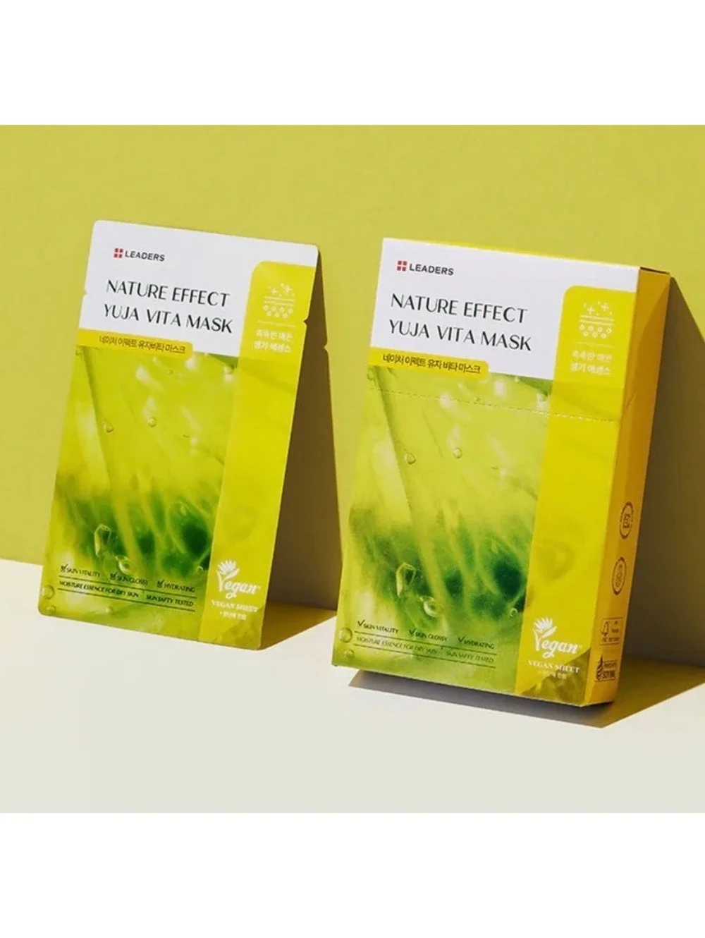 10 Mask Pack Leaders Nature Effect Yuja Vita Mask Vegan Sheet Face Mask